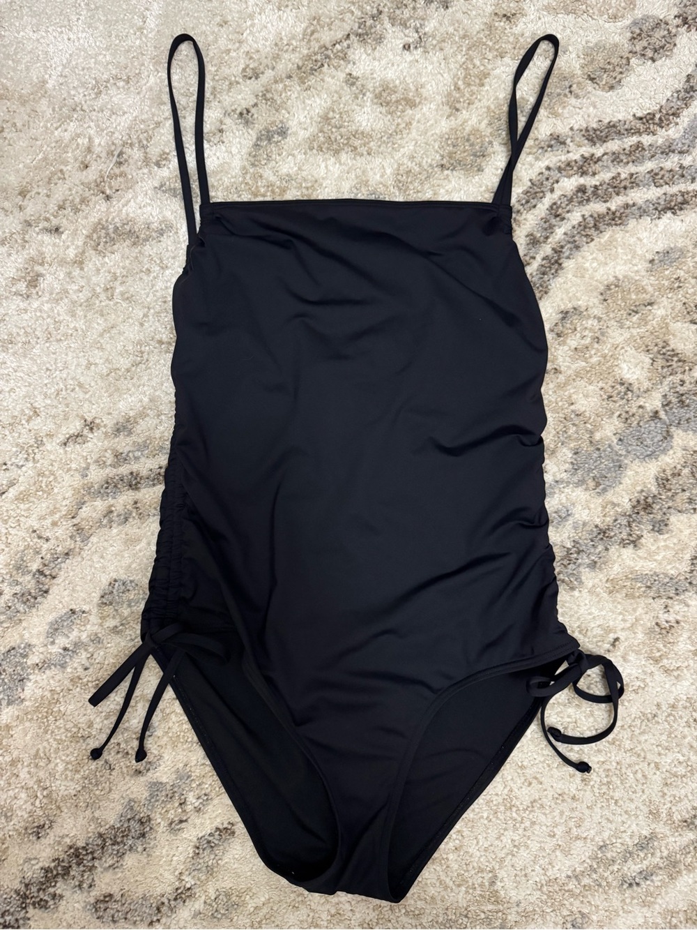 La Vie en Rose Black One-Piece Swimsuit with Side Ties